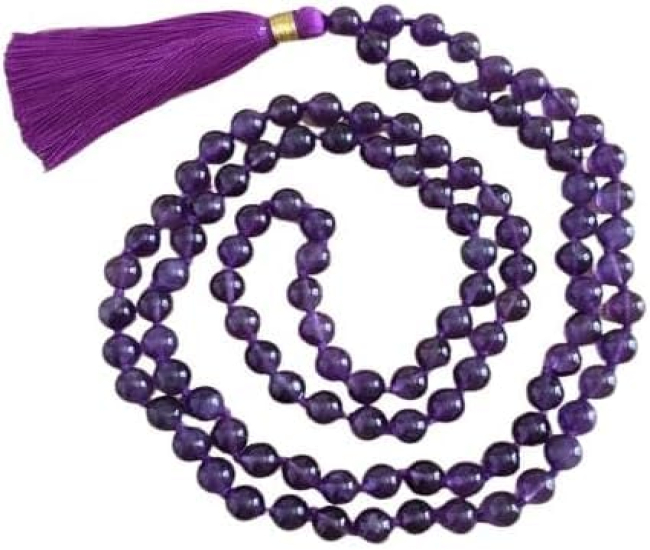 Amethyst Mala, 108 Mala Beads, Amethyst Necklace, Beaded Necklet