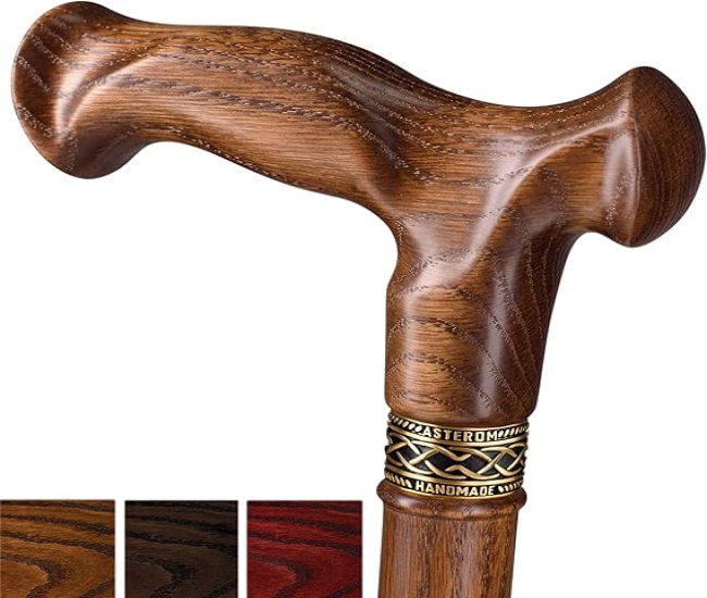 Asterom Walking Cane - Handmade, Ergonomic, Wooden Canes