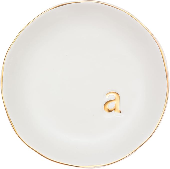 COLLECTIVE HOME - Ceramic Jewelry Tray, Decorative Trinket Dish for Rings Earrings Necklaces Bracelet Watch Keys, Birthday Mother's Day for Women, 4.75