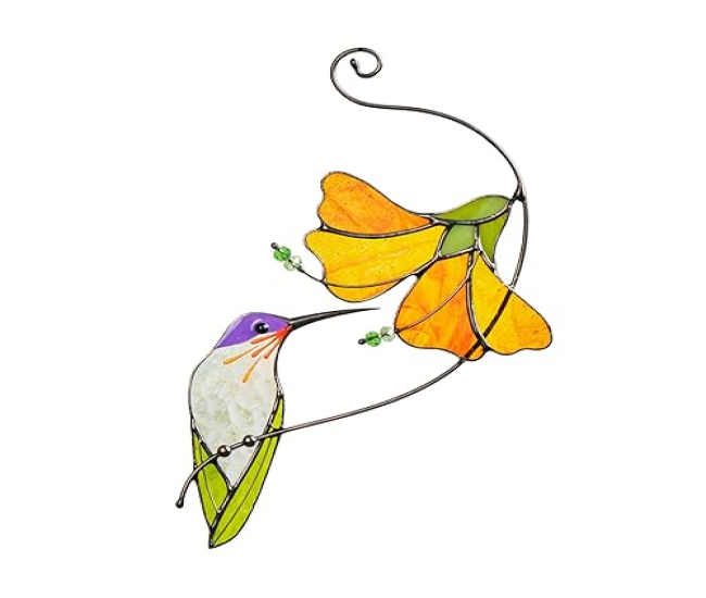 Hummingbird Gift Birds Handmade Stained Glass Suncatcher Genuine Stained Glass Window Hangings