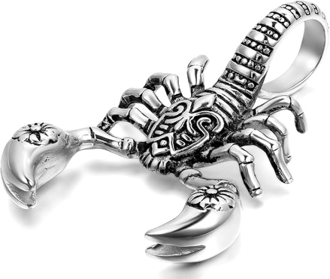 OIDEA Men's Large Heavy Gothic Scorpion Pendant Necklace