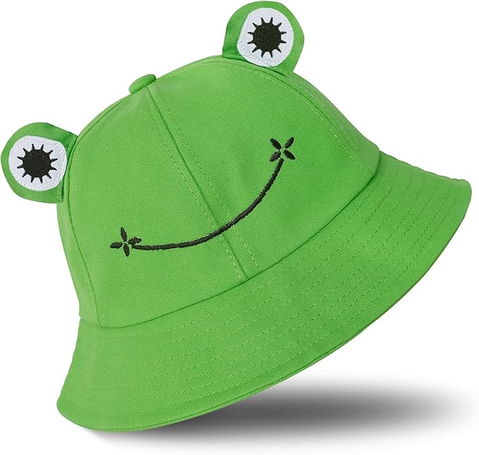 SAOROPEB Frog Bucket Hat - Cotton Funny Fisherman Hat for Adult Teens & Men