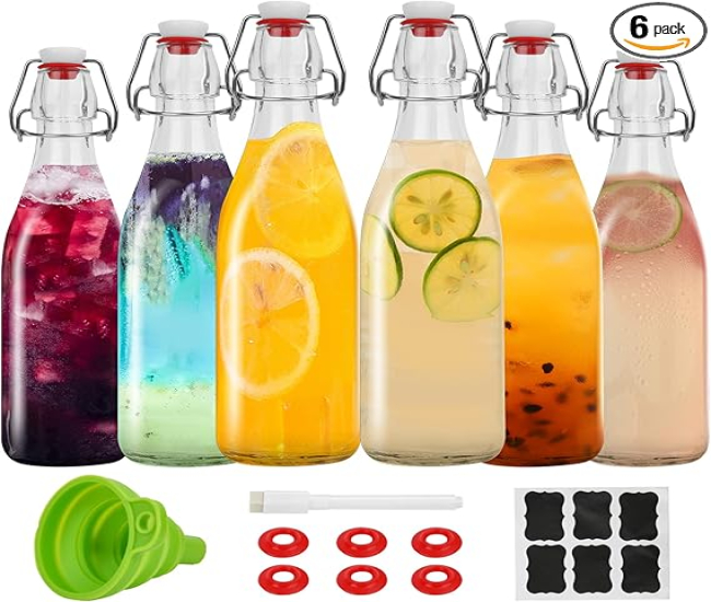 Swing Top Glass Bottles 16oz,Glass Beer Bottles With Airtight Caps