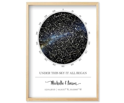 Custom Star Map - Personalized Star Map (Unframed Star Prints, Star Constellation Map Wall )