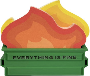 Garbage Can Fire Sticky Notes Office Supplies Flame Notepads Desk Accessories Funny White Elephant Gifts for Coworker Boss Teacher Women Men Adult 300 Sheets