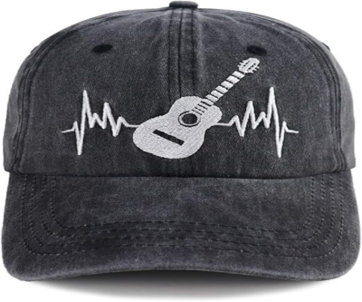 Guitar Heartbeat Hats for Guitarist Musician