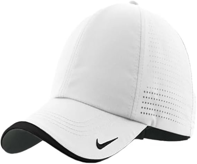 Nike Mens Golf - Dri-fit Swoosh Perforated Cap, White Hat