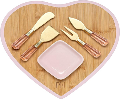 Paris Hilton Charcuterie Board and Serving Set, Bamboo Serving Board