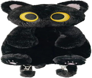 Plush Backpack,Cat Bag,Stuffed Animal Backpack,Cute Cartoon backpack,Plush Bag (A-Black Cat)