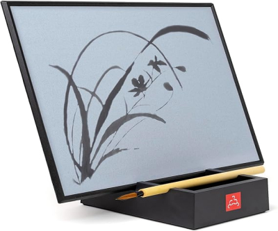 The Original Buddha Board Art Set with Water Painting, Bamboo Brush & Stand for Mindfulness Meditation