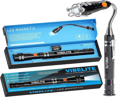 VIBELITE Extendable Magnetic Flashlight with Telescoping Magnet Pickup Tool